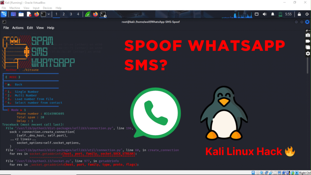 Spoof WhatsApp SMS