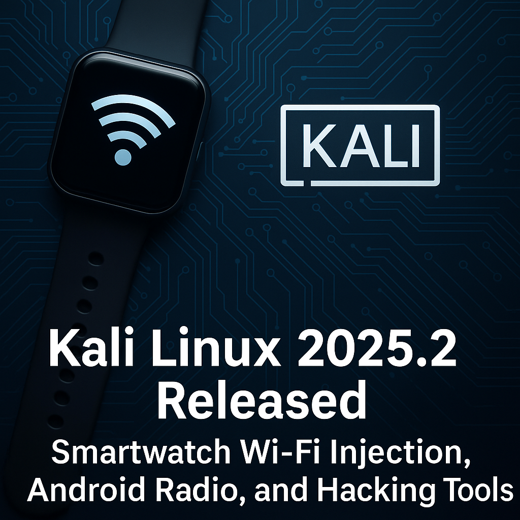 Kali Linux 2025.2 Released: Smartwatch Wi-Fi Injection, Android Radio, and Hacking Tools