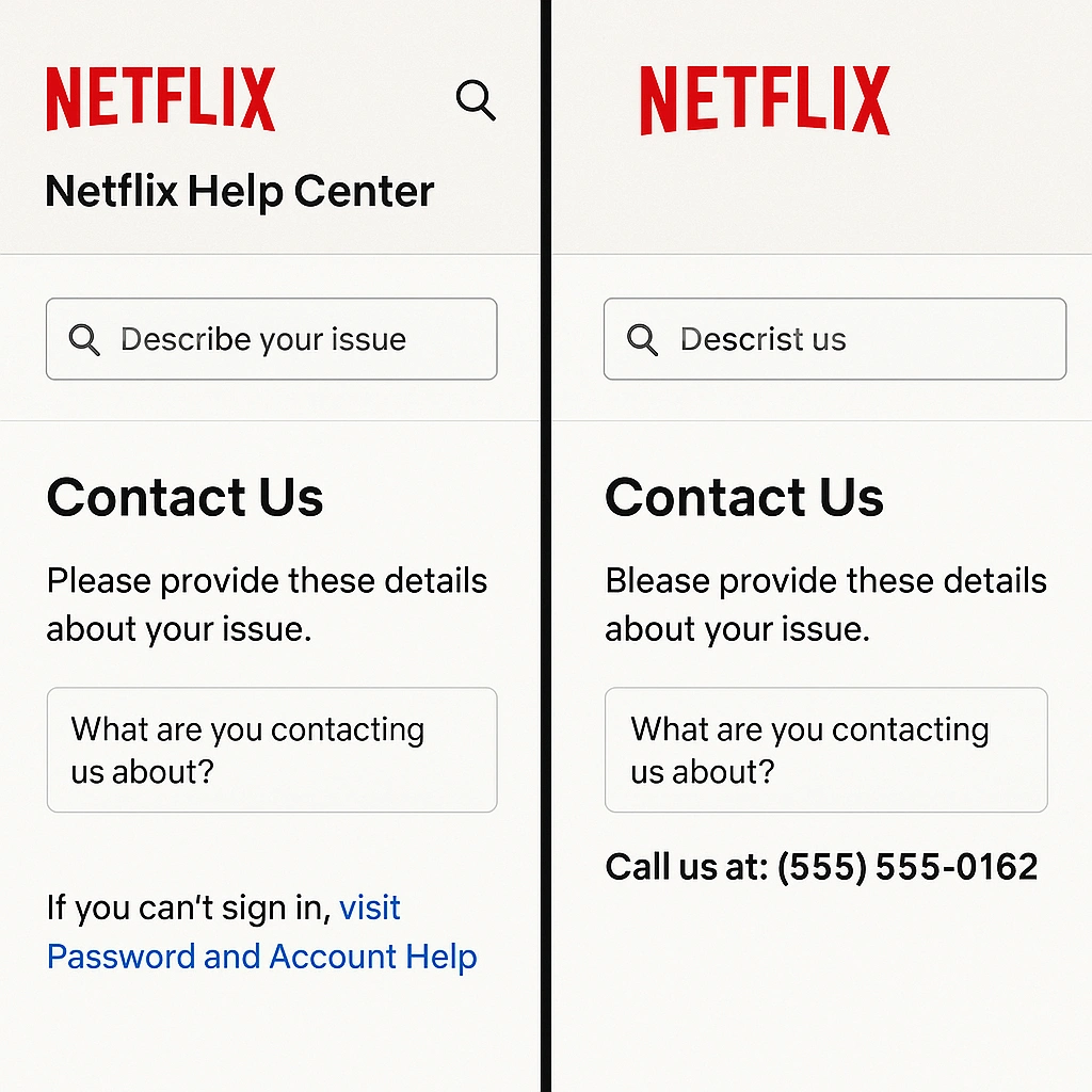 Netflix Fake Number scam
