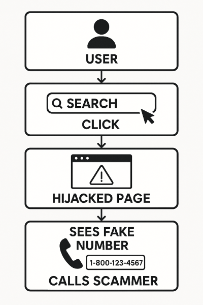 Flowchat showing How they scam